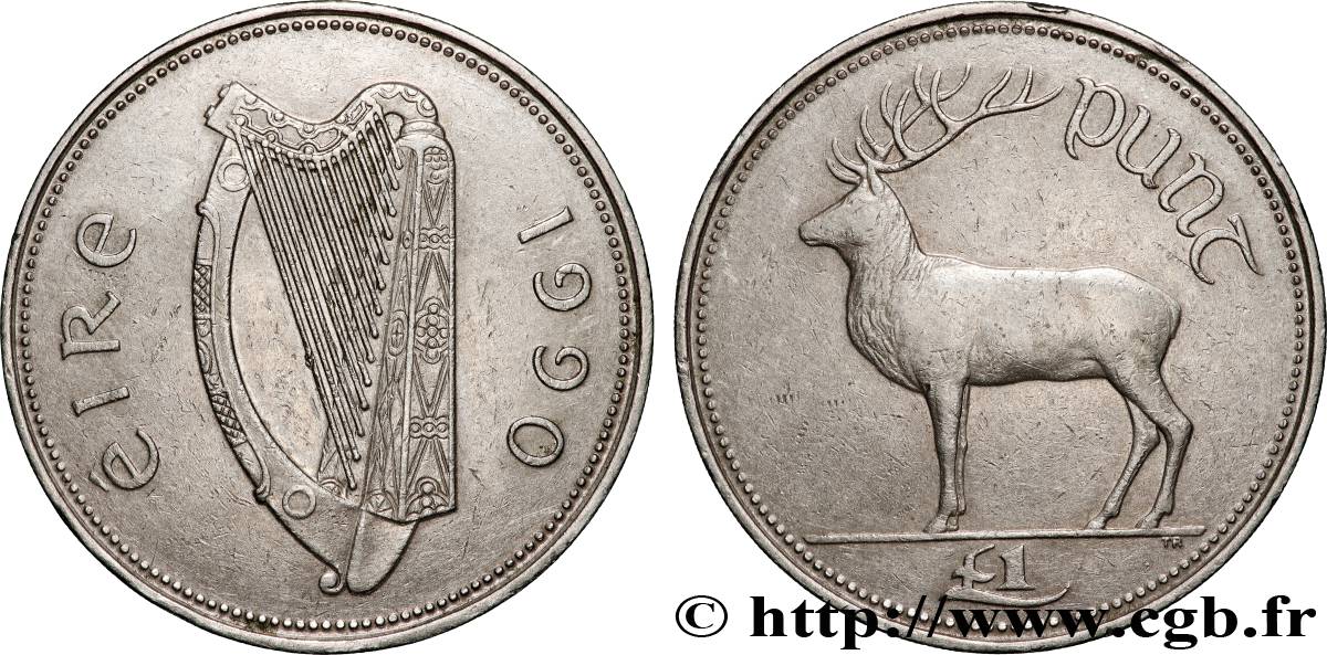 IRELAND REPUBLIC 1 Punt 1990  AU 