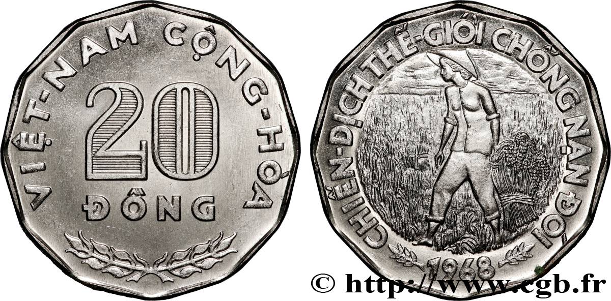 SOUTH VIETNAM 20 Dong “Viêt-Nam Cong Hòa” FAO 1968  MS 