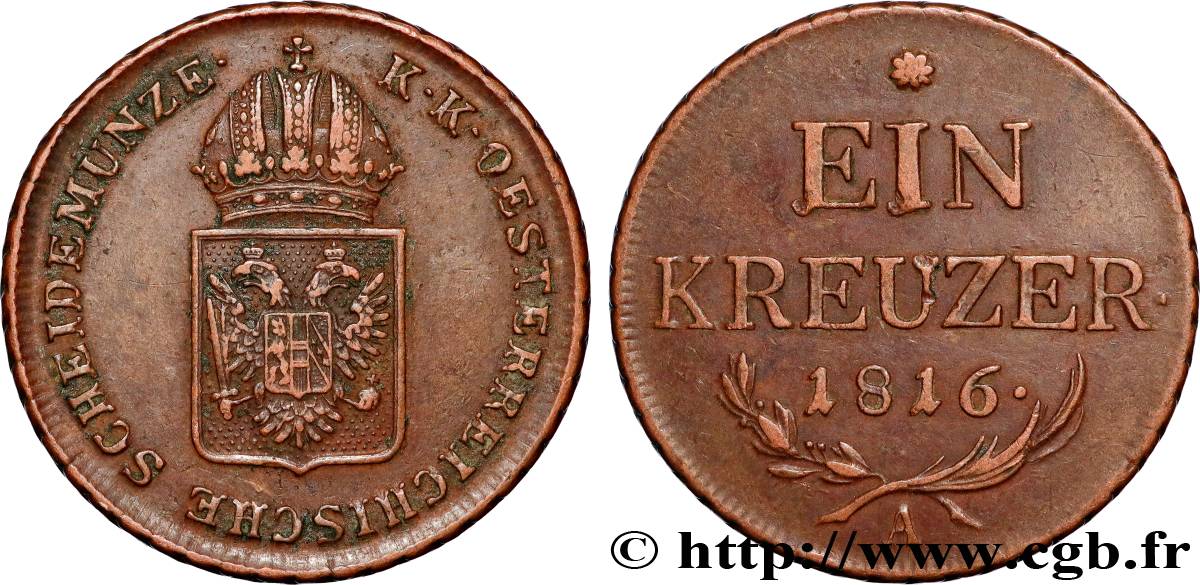 AUSTRIA 1 Kreuzer 1816 Vienne XF 