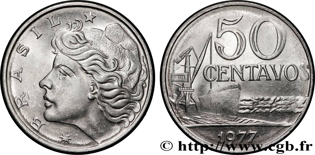 BRÉSIL 50 Centavos 1977 Rio de Janeiro SUP 