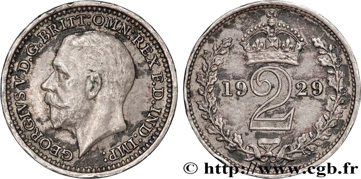 UNITED KINGDOM 2 Pence Georges V 1929 Londres AU 