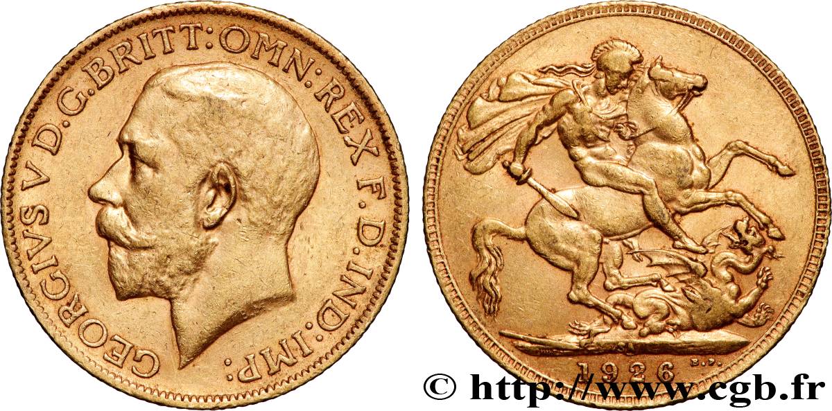GOLD, PALLADIUM & PLATINUM INVESTMENT 1 Souverain Georges V 1926 Afrique du Sud AU 