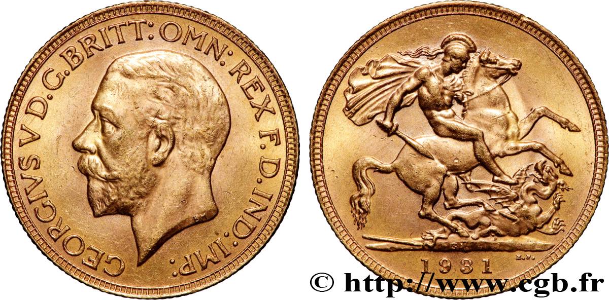 OR, PALLADIUM ET PLATINE INVESTISSEMENT 1 Souverain Georges V 1931 Afrique du Sud SUP 