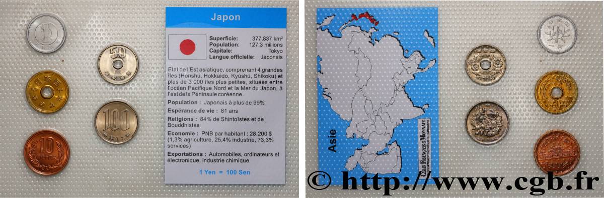JAPAN Lot 5 monnaies n.d.  MS 