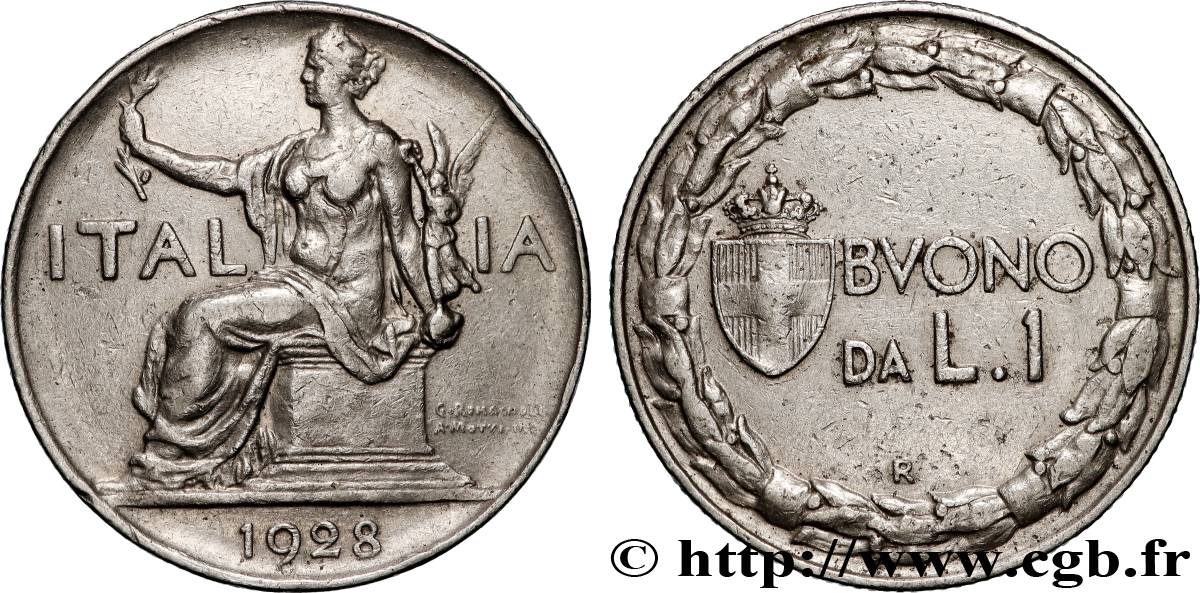 ITALY 1 Lira (Buono da L.1) Italie assise 1928 Rome - R VF 