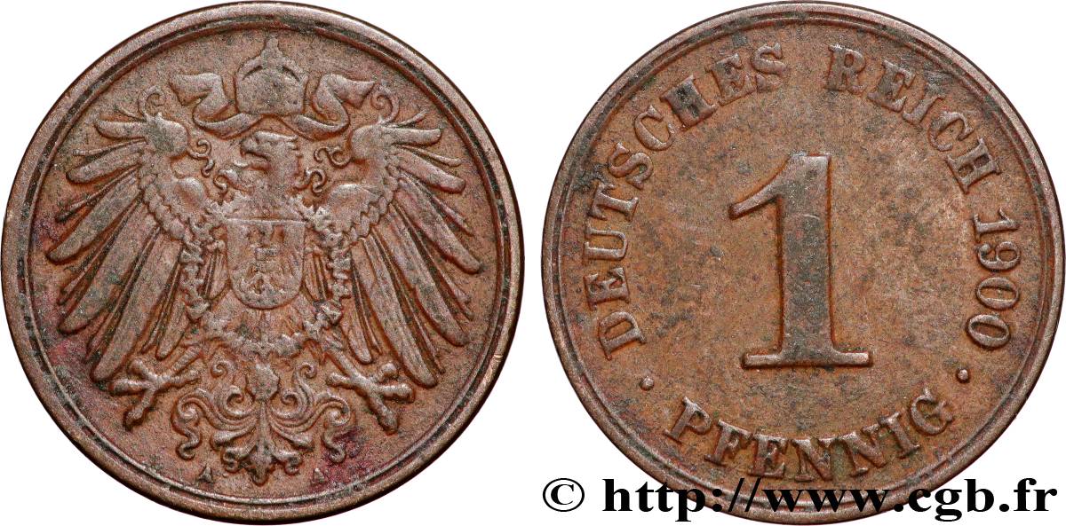 ALEMANIA 1 Pfennig 1900 Berlin MBC+ 
