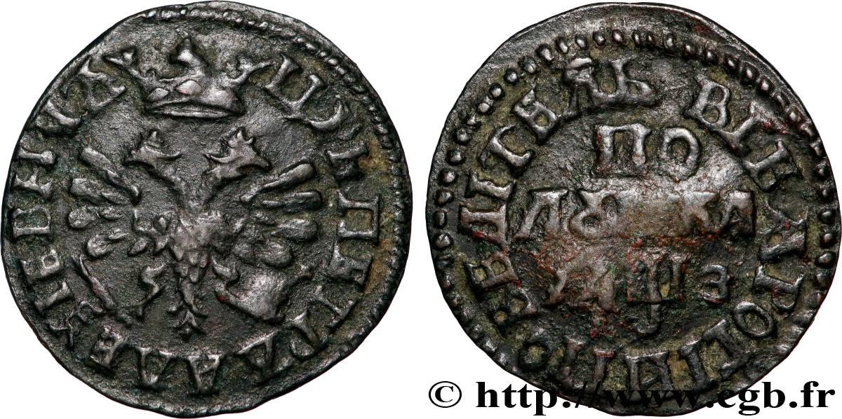 RUSSIE - PIERRE Ier LE GRAND Polushka 1704 Moscou TTB 