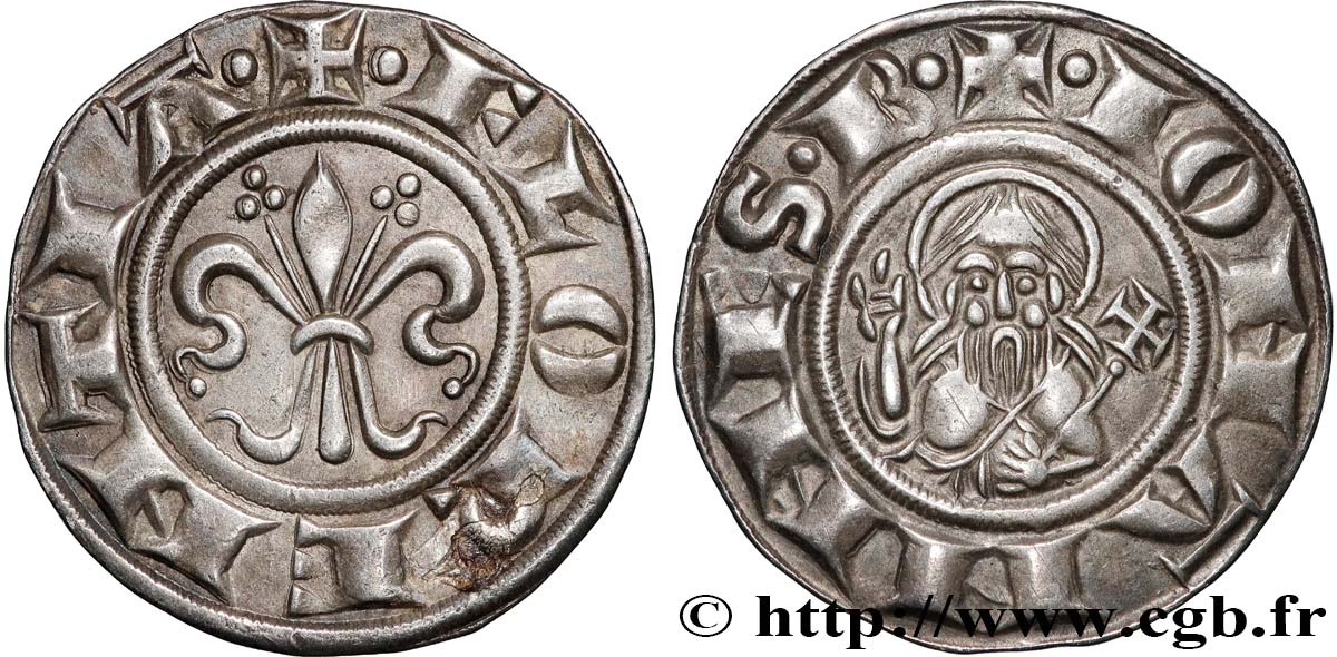 ITALY - FLORENCE - RÉPUBLIC Fiorino de 12 deniers ou 1 soldo, 1ere série (1230-1237) Florence AU 