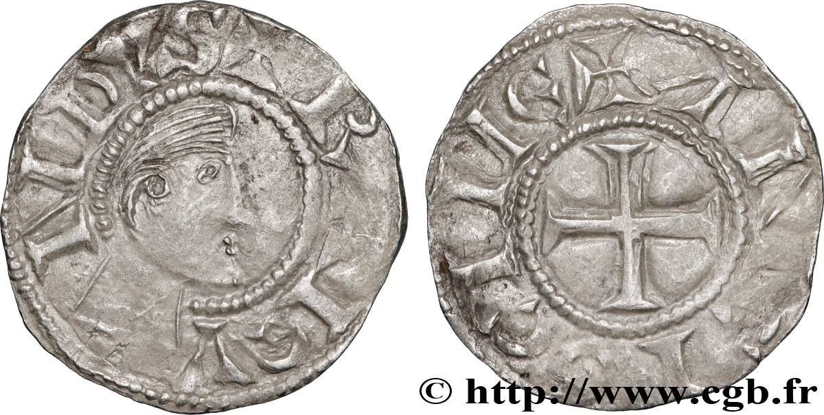 TERRE SAINTE - PRINCIPAUTÉ D ANTIOCHE - RAYMOND DE POITIERS Denier n.d. Antioche TTB+ 