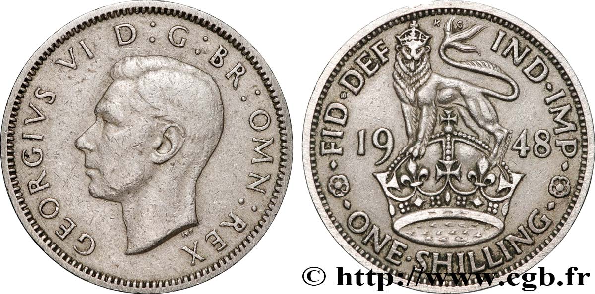 REGNO UNITO 1 Shilling Georges VI “England reverse” 1948 Londres BB 