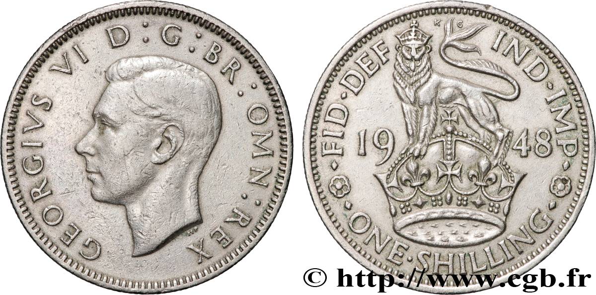 VEREINIGTEN KÖNIGREICH 1 Shilling Georges VI “England reverse” 1948 Londres SS 