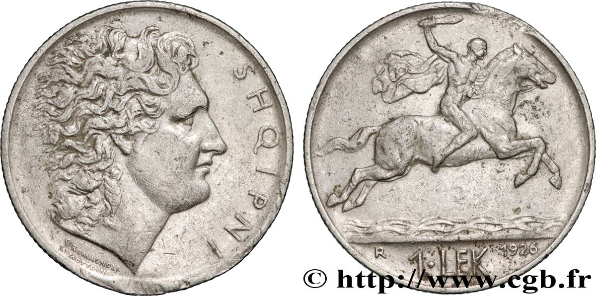 ALBANIE 1 Lek Alexandre / cavalier sur cheval bondissant 1926 Rome TTB 