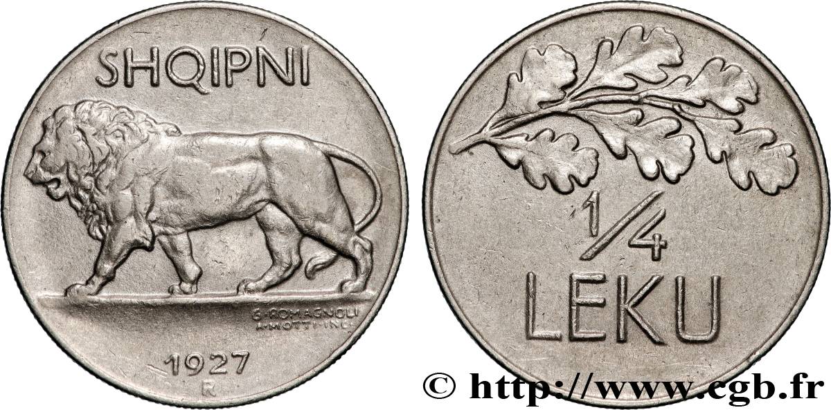 ALBANIEN 1/4 Leku lion 1927 Rome - R SS 
