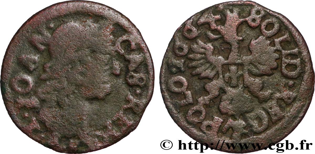 LITUANIA 1 Schilling  Jean II Casimir Vasa 1664 Wieniawa BC 