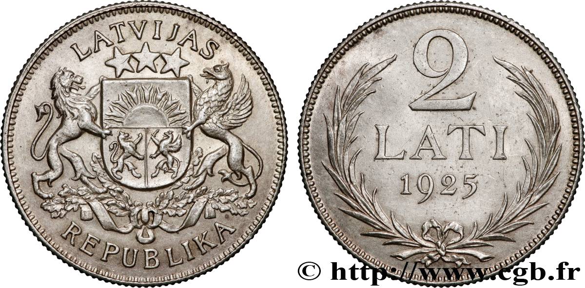 LETTONIE 2 Lati emblème 1925  SUP 