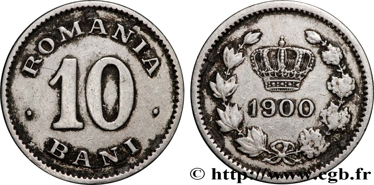 ROUMANIE 10 Bani 1900  TTB 