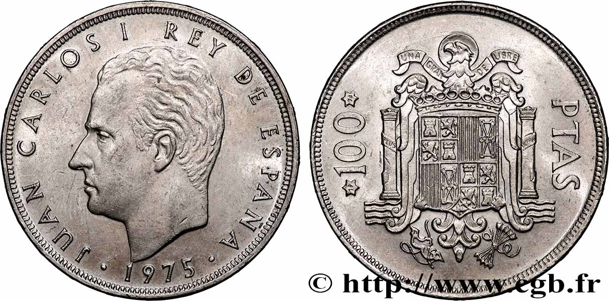 SPAGNA 100 Pesetas Juan Carlos Ier (1976) 1975 Madrid SPL 