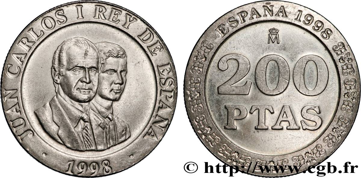 SPAIN 200 Pesetas Juan Carlos Ier et le prince des Asturies  1998 Madrid AU 