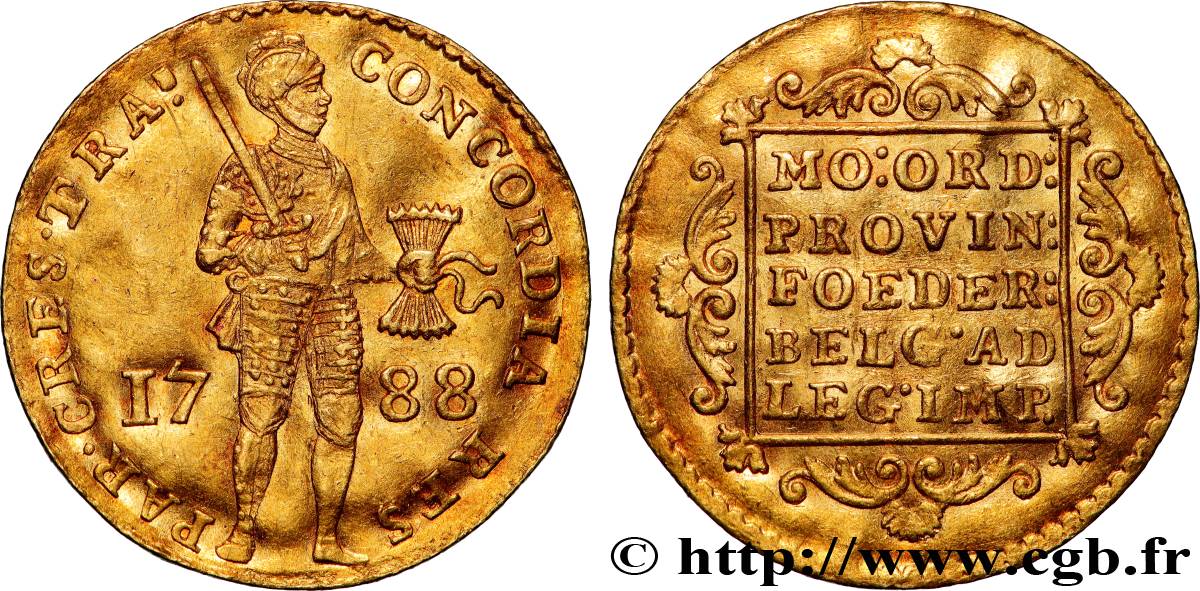 PAYS-BAS - PROVINCES-UNIES 1 Ducat au chevalier pour Utrecht 1788 Utrecht SUP 