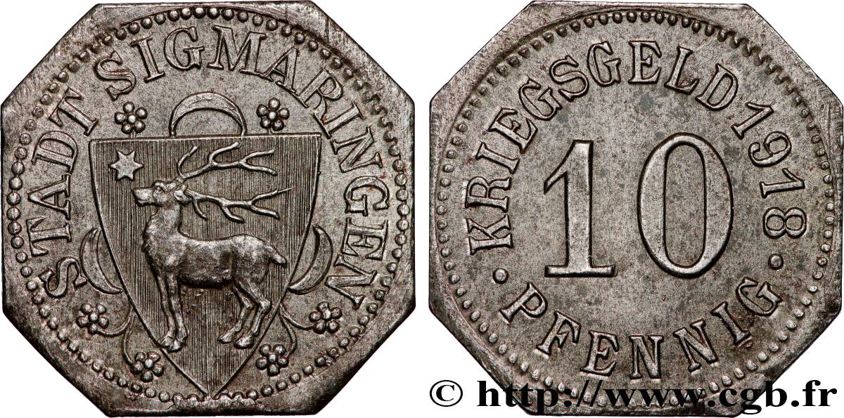 ALLEMAGNE - Notgeld 10 Pfennig Sigmaringen 1918  SUP 