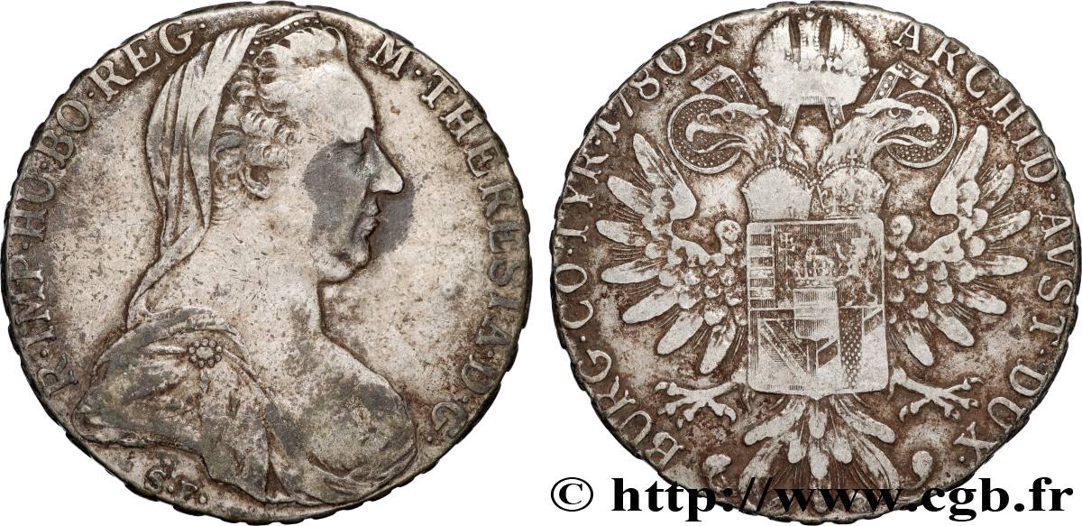 ÖSTERREICH 1 Thaler (REFRAPPE) Marie-Thérèse 1780 Vienne fSS 