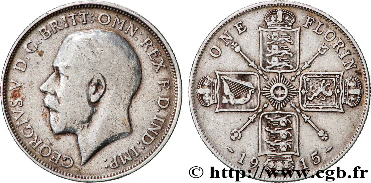 VEREINIGTEN KÖNIGREICH 1 Florin Georges V  1915  SS 