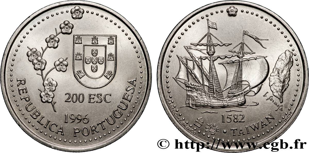 PORTUGAL 200 Escudos découverte de Taiwan en 1582 1996 Lisbonne MS 