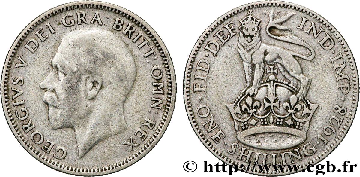 UNITED KINGDOM 1 Shilling Georges V 1928 Londres VF 