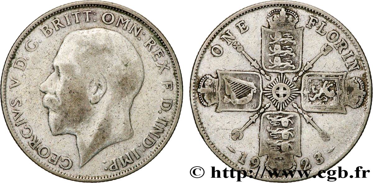 VEREINIGTEN KÖNIGREICH 1 Florin Georges V 1923  S 