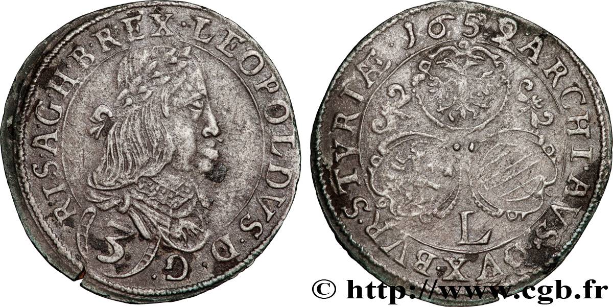 ÖSTERREICH - LEOPOLD I. 3 Kreuzer  1659 Graz SS 
