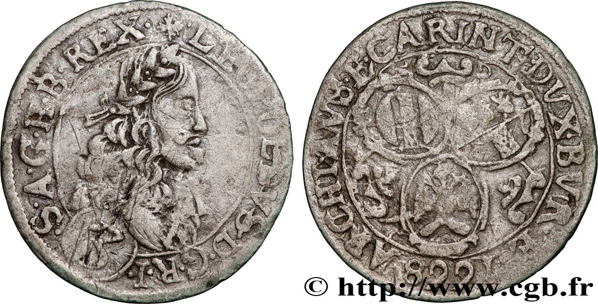 ÖSTERREICH - LEOPOLD I. 3 Kreuzer  1668 Graz fSS 