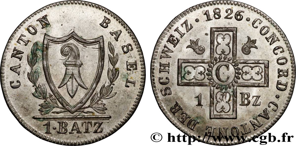 SVIZZERA - CANTON BASILEA 1/2 Batzen (5 Rappen) 1826  SPL 