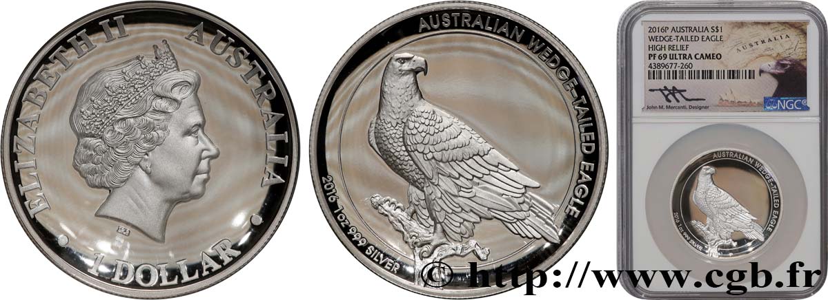 AUSTRALIEN 1 Dollar aigle Proof  2016 Perth ST69 NGC