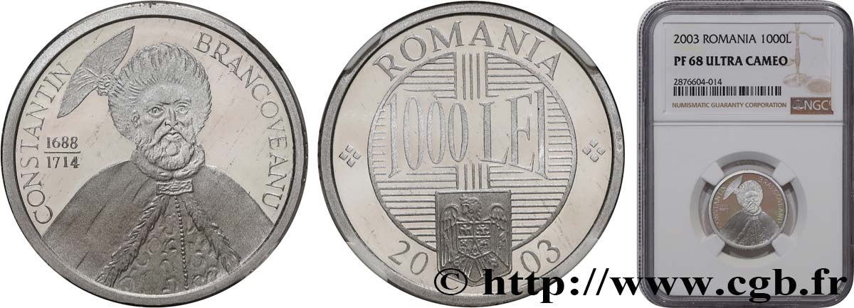 ROUMANIE 1000 Lei Proof 2003  FDC68 NGC