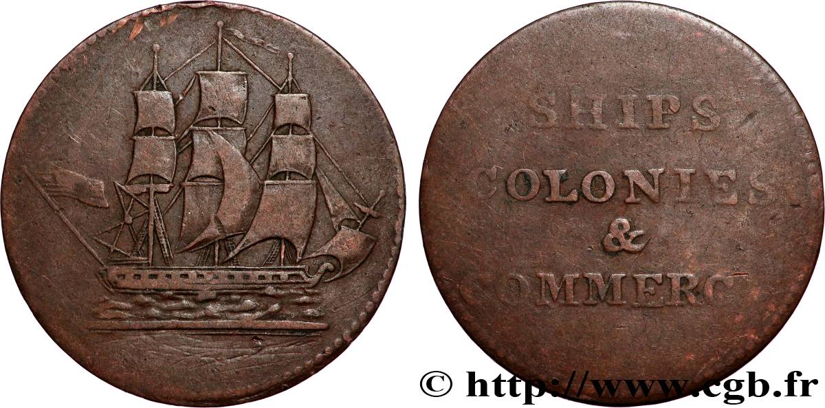 CANADA 1/2 Penny - Ships Colonies  Commerce N.D.  VF 