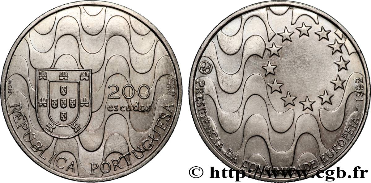 PORTUGAL 200 Escudos présidence de l’Union Européenne 1992 Lisbonne SPL 