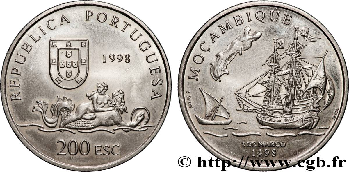 PORTUGAL 200 Escudos découverte du Mozambique 1998 Lisbonne VZ 