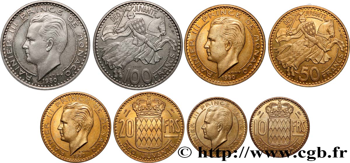 MONACO - PRINCIPALITY OF MONACO - RAINIER III Lot de 4 Essais 1950 Paris MS 