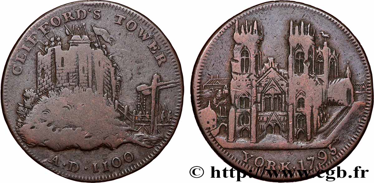 GETTONI BRITANICI 1/2 Penny Yorkshire 1795  q.MB 