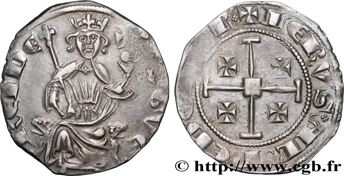 CHYPRE - ROYAUME DE CHYPRE - HUGUES IV DE LUSIGNAN Gros n.d. Nicosie TTB 