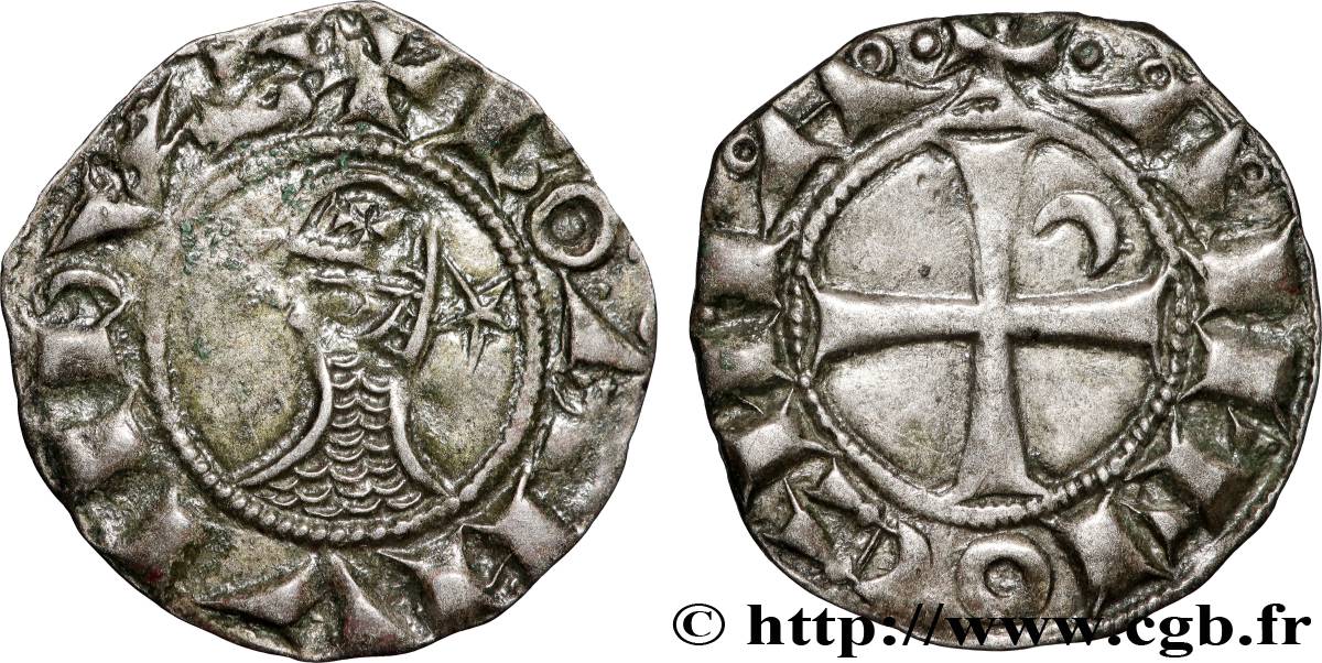 CRUSADES - PRINCIPALITY OF ANTIOCHUS - BOHEMOND III Denier n.d. Antioche XF 