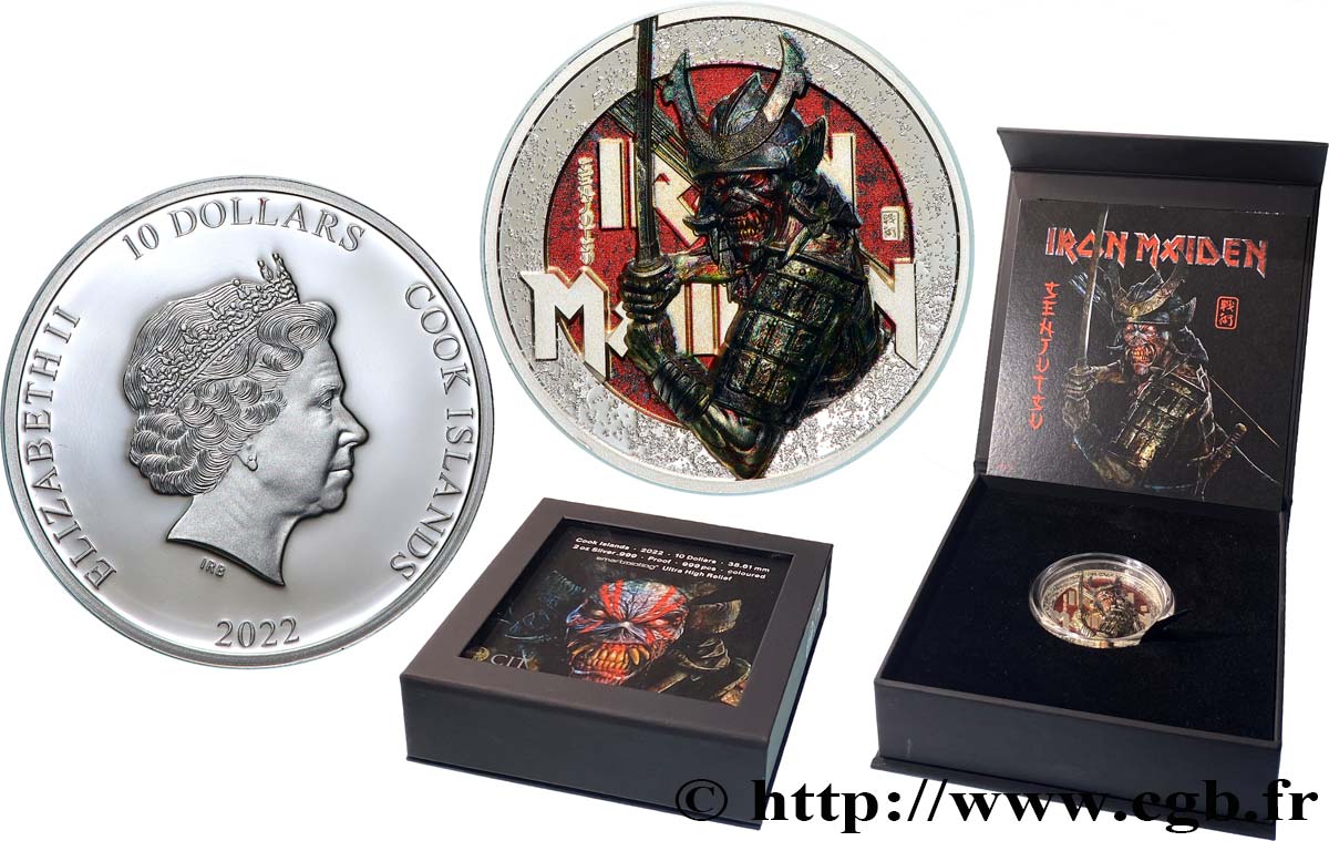 ÎLES COOK  10 Dollars Proof Iron Maiden - Senjutsu 2022  FDC 