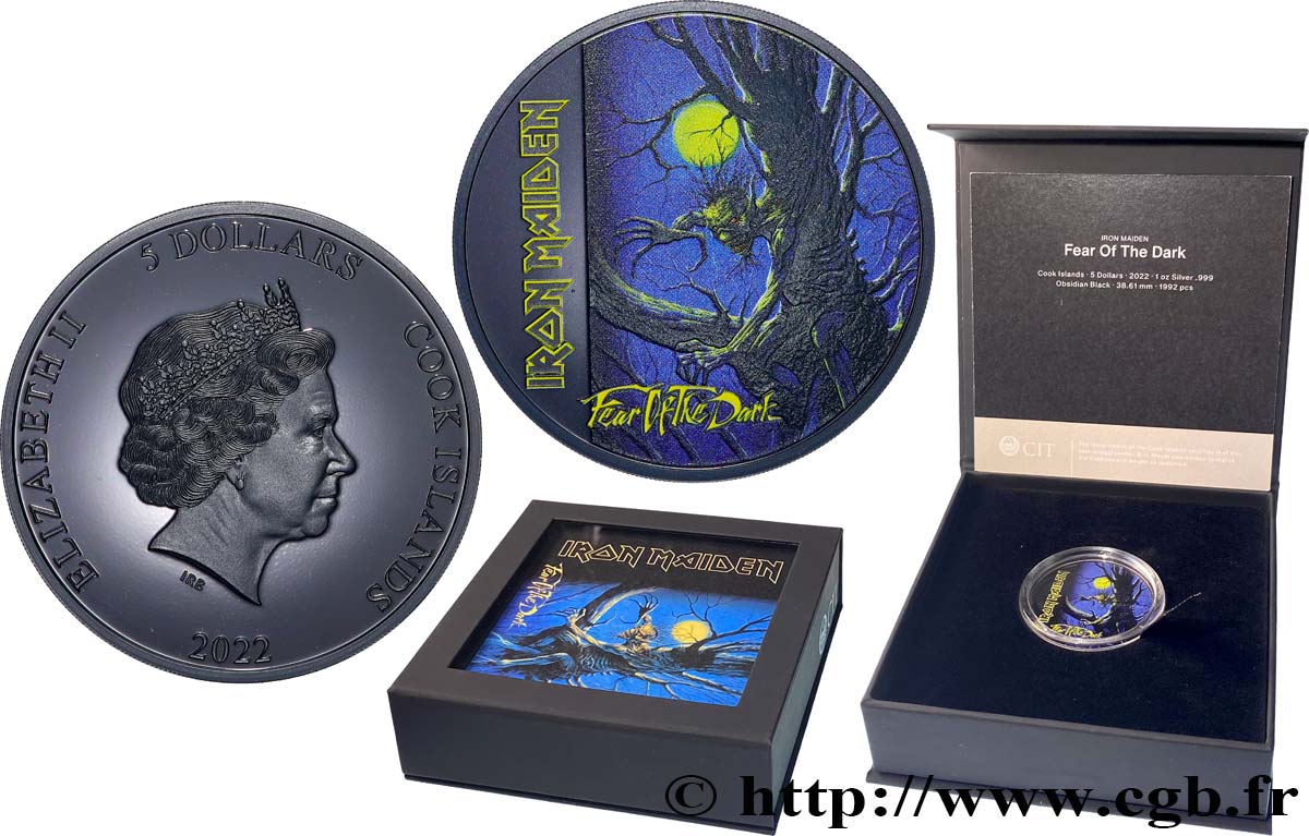 COOK ISLANDS 5 Dollars Iron Maiden - Fear of the Dark 2022  MS 