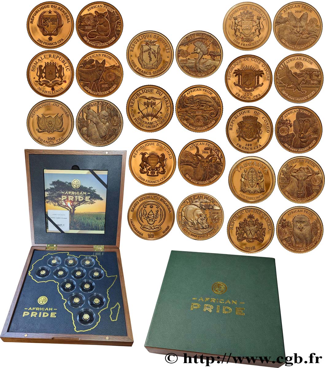 WORLD COINS LOTS Coffret 12 x 0,5g (or) 2018  MS 