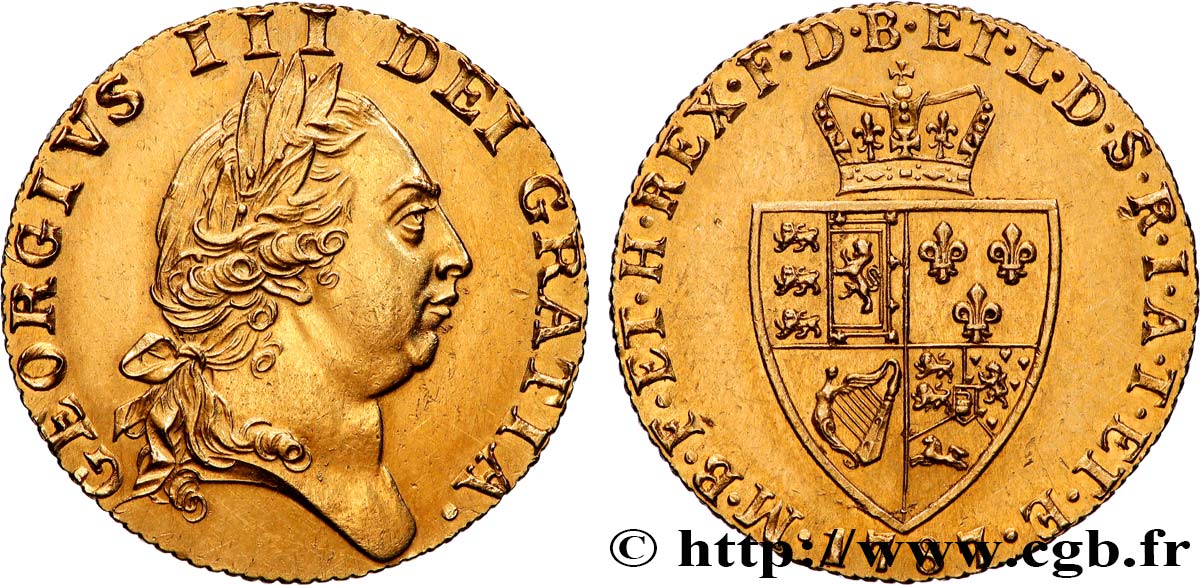 GREAT BRITAIN - GEORGE III Guinée, 5e type 1787 Londres AU 