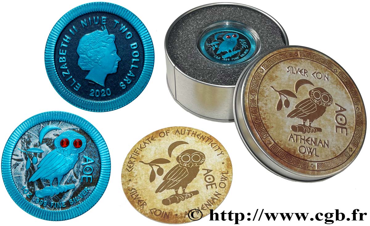 NIUE 2 Dollars Chouette Athénienne  2020  MS 