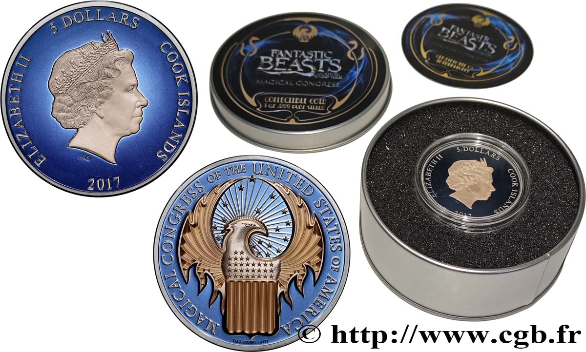 COOK ISLANDS 5 Dollars Proof Magical Congress of the USA 2017  MS 