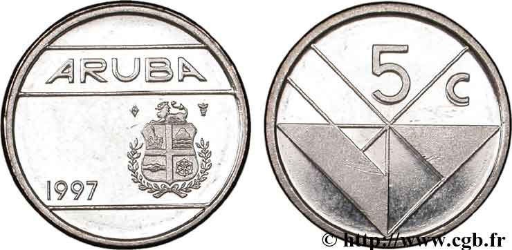 ARUBA 5 Cents 1997 Utrecht MS 