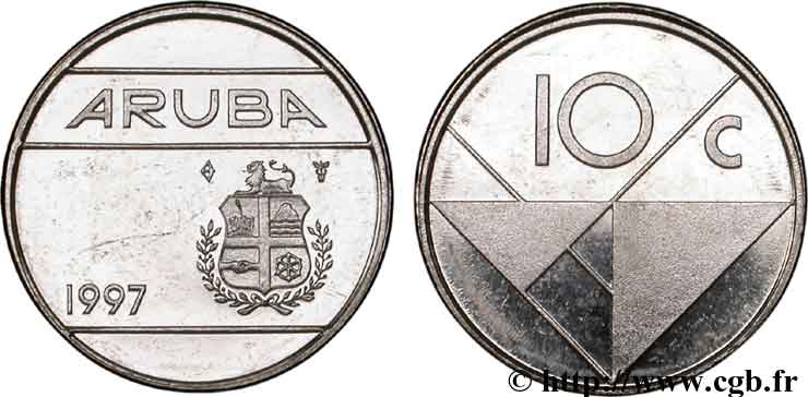 ARUBA 10 Cents 1997 Utrecht SC 