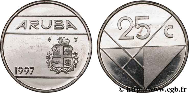 ARUBA 25 Cents 1997 Utrecht MS 